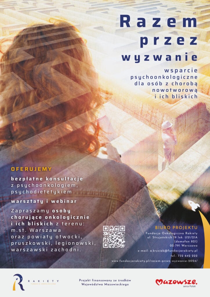 Plakat projektu - osoba szukająca wyjścia z labiryntu